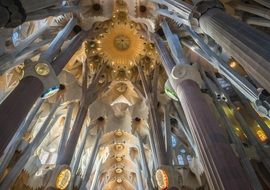 Sagrada Familia cathedral from inside