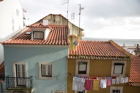 Colorful houses in Lisbon city