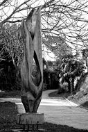 Black and white photo of Wooden Sculpture