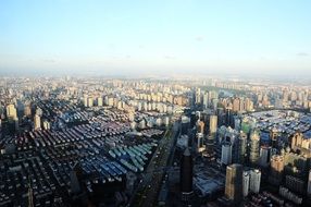 panoramic view of the world trade center in shanghai