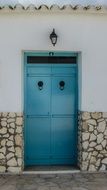 blue Door of Old white House, Cyprus, Paralimni