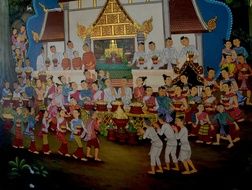 Religious drawing in Buddhism temple