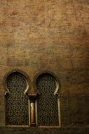 Windows of Old mudejar Palace, spain, aragon