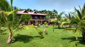 house for a holiday among exotic nature