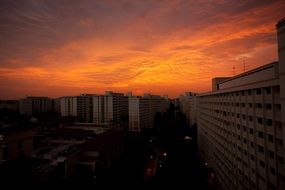 sunset in the city