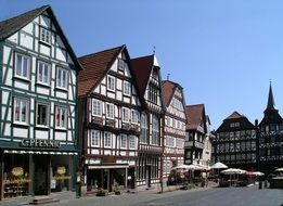 fachwerkhuser as the architecture of the old town in europe