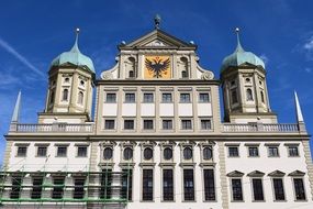 Town hall in Augsburg in summer