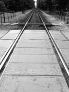 tram rails on the ground