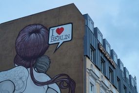 graffiti on the facade of a city building in Berlin