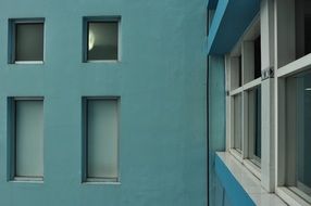 blue wall of a hospital in Indonesia
