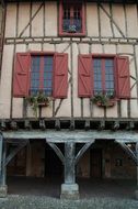 wooden house with windows in france