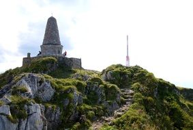 Monument to the hunter on a mountain in Bavaria