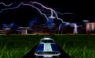 picture of driving ford mustang car