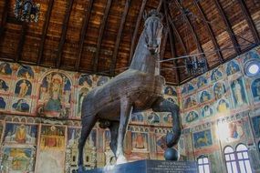 Wooden Horse statue in the colorful palace