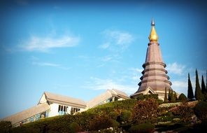 landscape of thai pagoda in Chiangmai