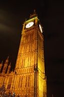 big ben in colorful night lighting