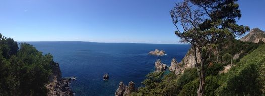 coast with rocks in greece