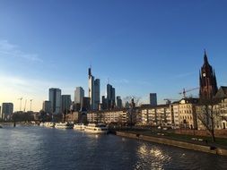 buildings near the main river in frankfurt