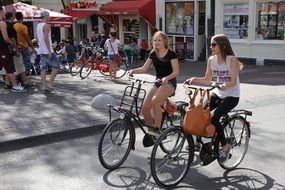 people Cycling in Amsterdam