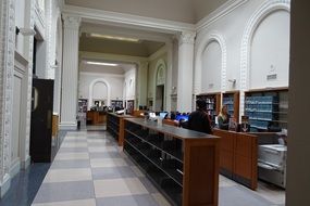 the interior of the library building