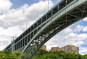 metal bridge over the river