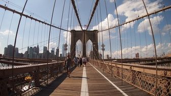 people on brooklyn bridge