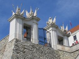 white medieval architecture castle in Bratislava Slovakia