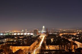 night panorama of Basel, Switzerland