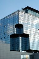 modern building with glass facade, czech, prague