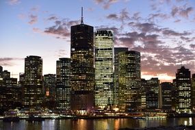 evening panorama of Brisbane