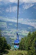 cable car in the austrian mountains