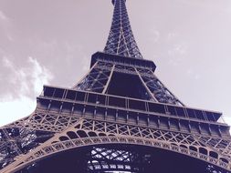 bottom view of eiffel tower in france