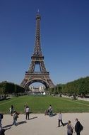 Eiffel tower in France on a sunny day