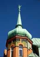spire on the tower in poland