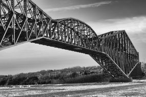 Saint-Laurent Railway Bridge at winter, canada, Quebec