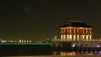 Panorama of the night Asian city