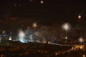 New Year's fireworks in Slovakia