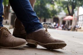 jeans and suede shoes