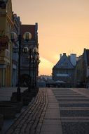 street of the city of olsztyn in poland