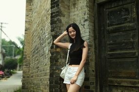 model on the street of Chengdu