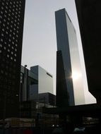 skyscrapers of rotterdam in the sunlight