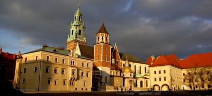 castle under a stormy sky