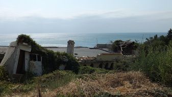 ruins of the house on the coast