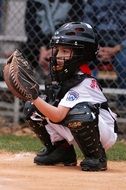 Young Baseball Catcher