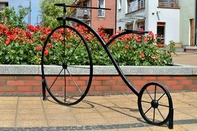 sculptures of retro bicycle in Pruszcz Gdanski