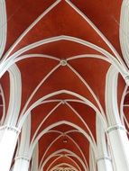red ceiling of a church
