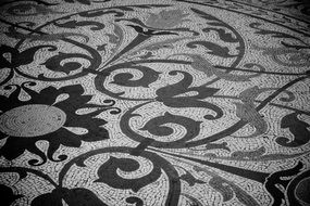 mosaic pattern on tile floor close-up