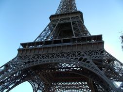 Paris Eiffel tower close-up view