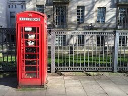 outdoor telephone booth in London