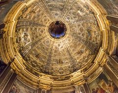 painted ceiling in dome of Siena Cathedral